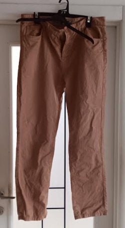 Pantalon homme beige moutarde 48, Kleding | Heren, Broeken en Pantalons, Gedragen, Maat 56/58 (XL), Beige, Ophalen of Verzenden