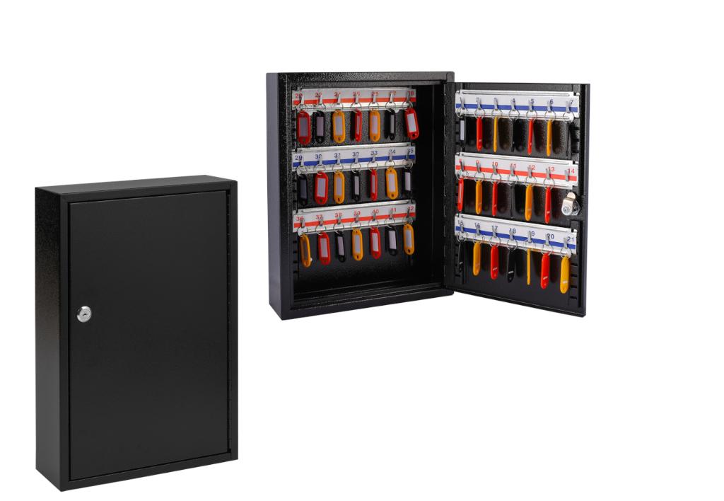Sleutelkast metaal zwart voor 42 sleutels 35 x 27 x 8 cm, Huis en Inrichting, Verzenden, Nieuw, Brandkast