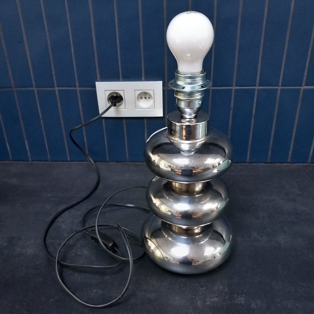 Lampe à poser vintage chromée, Enlèvement