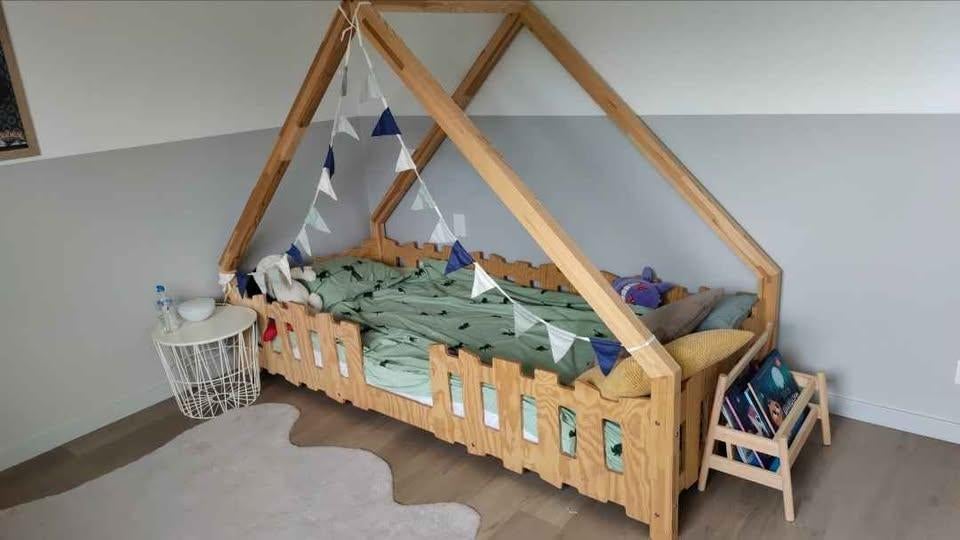 Petit Puk kinderbed Jardin (90x200), Maison & Meubles, Chambre à coucher | Lits, Bois, Enlèvement