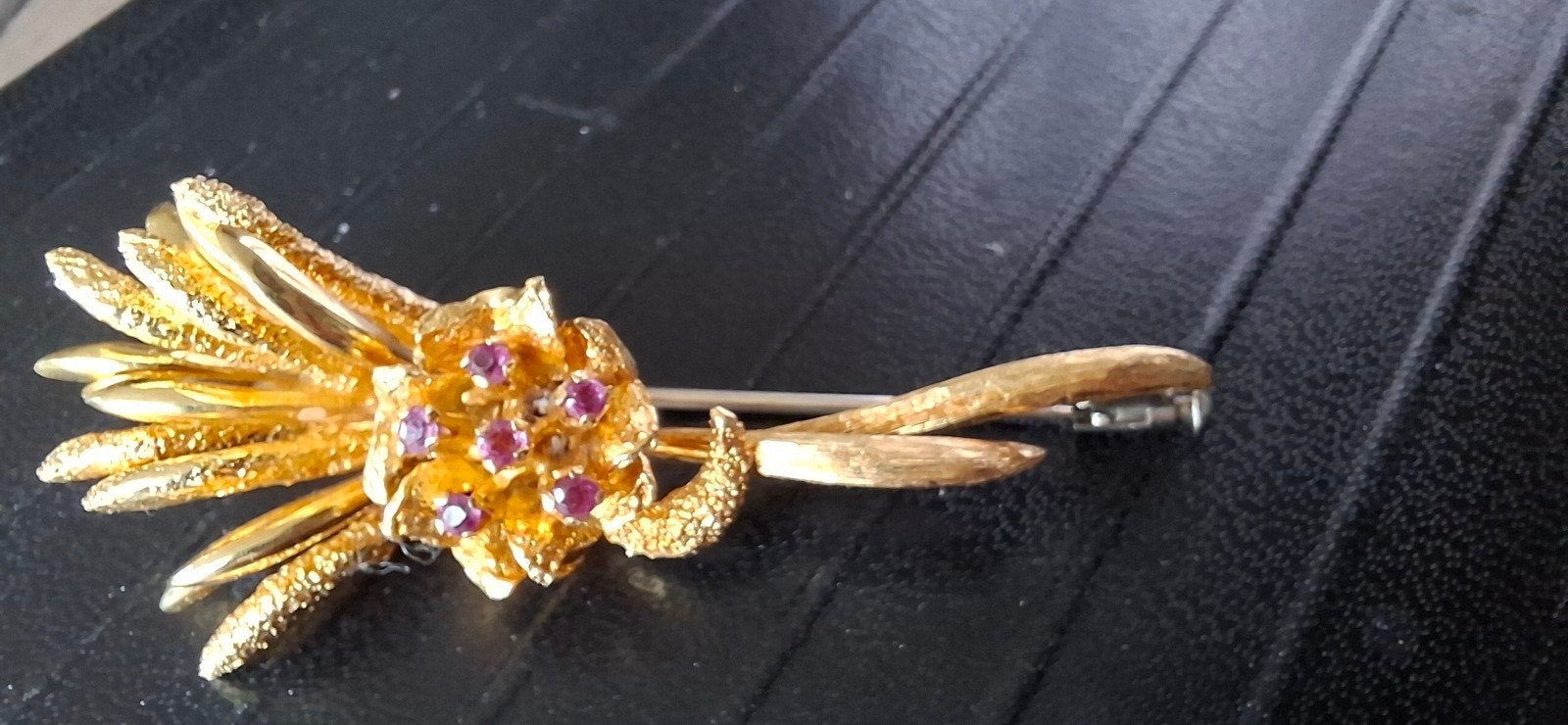 Prachtige Vintage broche  18k Geelgoud (750) 10,80gram, Ophalen
