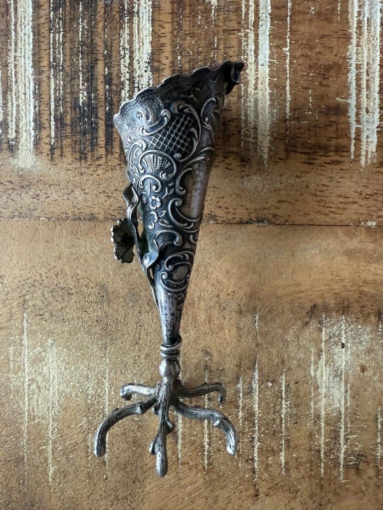 Vintage metalen tandenstoker houder, Ophalen of Verzenden