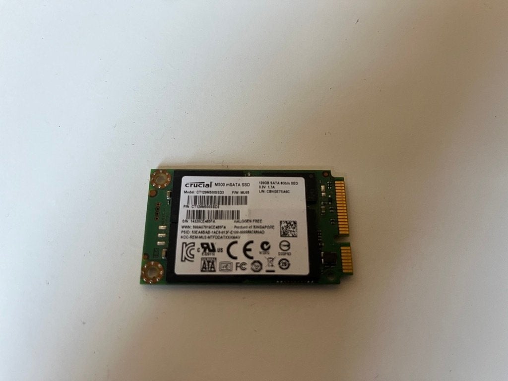 Crucial M500 mSATA 120GB, Computers en Software, Harde schijven, Gebruikt, Laptop, Intern, SSD, SATA, Ophalen of Verzenden