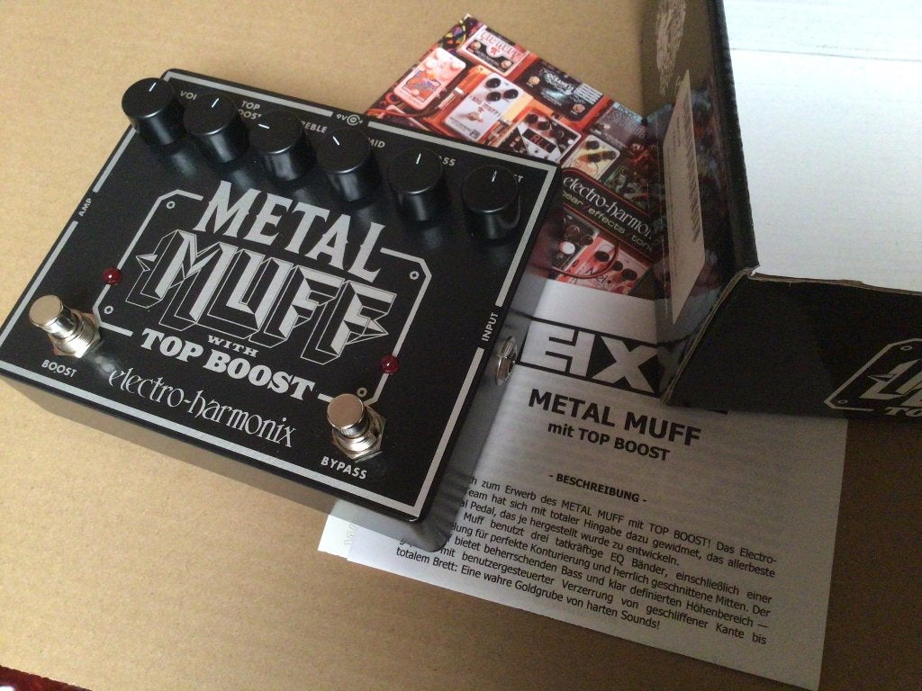 Metal Muff met top boost , Electro Harmonix, Muziek en Instrumenten, Effecten, Ophalen, Zo goed als nieuw, Distortion, Overdrive of Fuzz