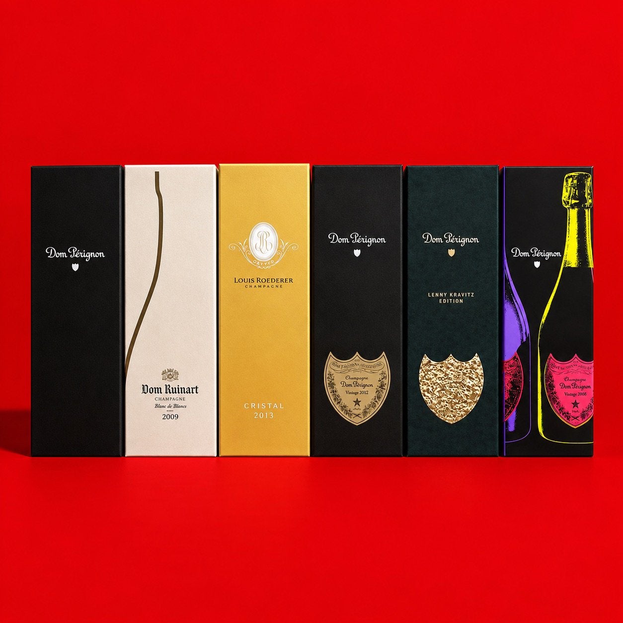 Lot de 6 coffrets vides de champagne de prestige, Enlèvement, Comme neuf, Champagne