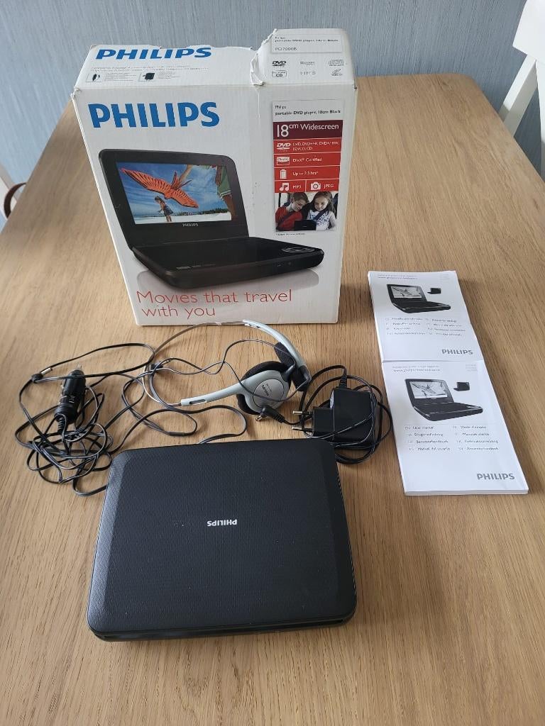 Lecteur DVD/CD portable avec casque, TV, Hi-fi & Vidéo, Lecteurs DVD, Philips, Enlèvement ou Envoi, Utilisé, Lecteur DVD