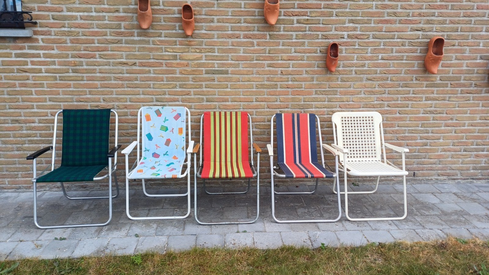 campingstoelen, vintage plooistoelen, Caravans en Kamperen, Ophalen