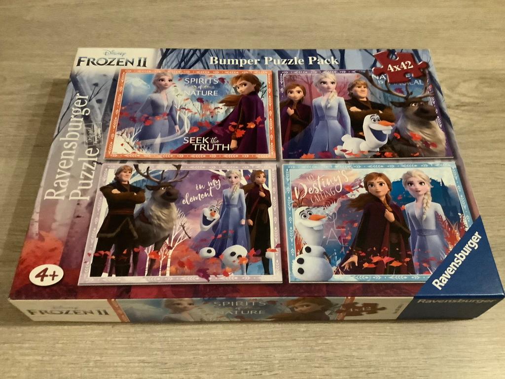 Disney Frozen II Puzzle box (4x42 stuks), Ophalen of Verzenden, 10 tot 50 stukjes, Zo goed als nieuw, 4 tot 6 jaar