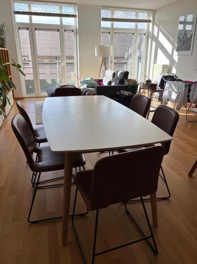 Eettafel 180x90 Morteens, Ophalen, Eikenhout, 50 tot 100 cm, Zo goed als nieuw