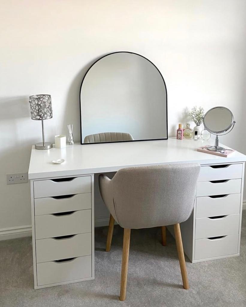 Ikea bureau wit, Huis en Inrichting, Ophalen, Gebruikt, Met lades, IKEA
