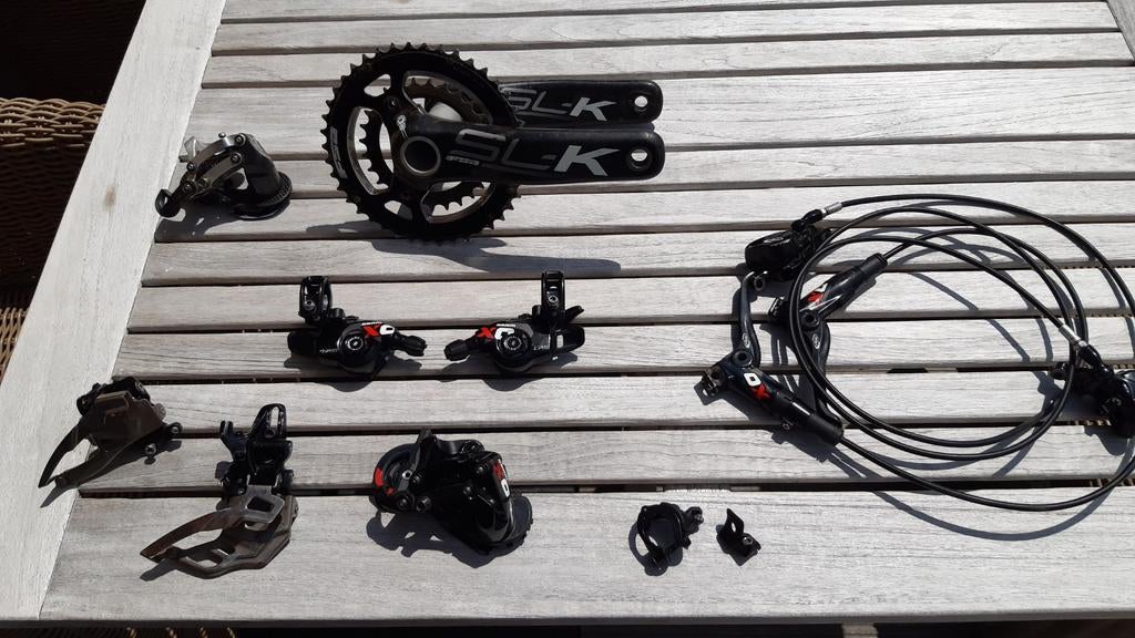 Sram X0 groepset 2x10, Vélos & Vélomoteurs, Vélos Pièces, Utilisé, Dérailleur ou Chaîne, Autres matériaux, Gravelbike, Mountainbike