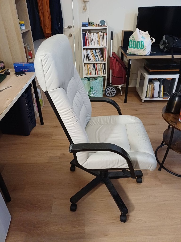 Fauteuil op kantoor, Ophalen, Gebruikt, Wit, Bureaustoel
