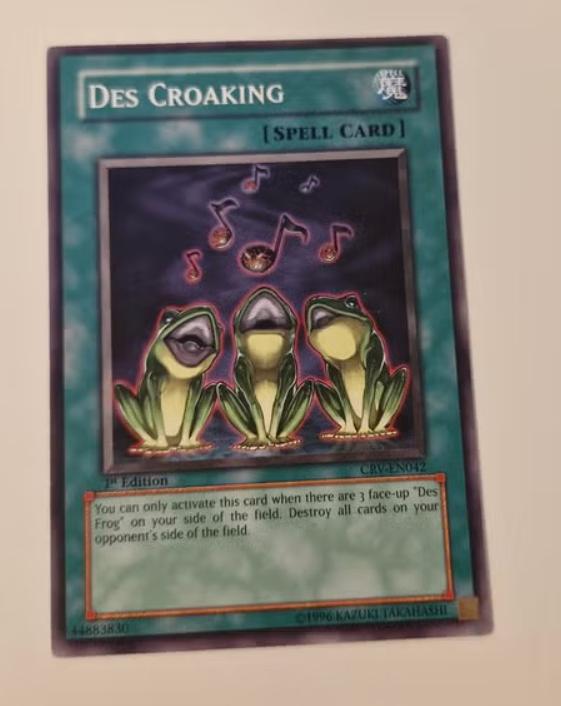 Yu-Gi-Oh ! Carte à sorts Des Croaking CRV-EN042 1ère édition, Enlèvement ou Envoi, Comme neuf