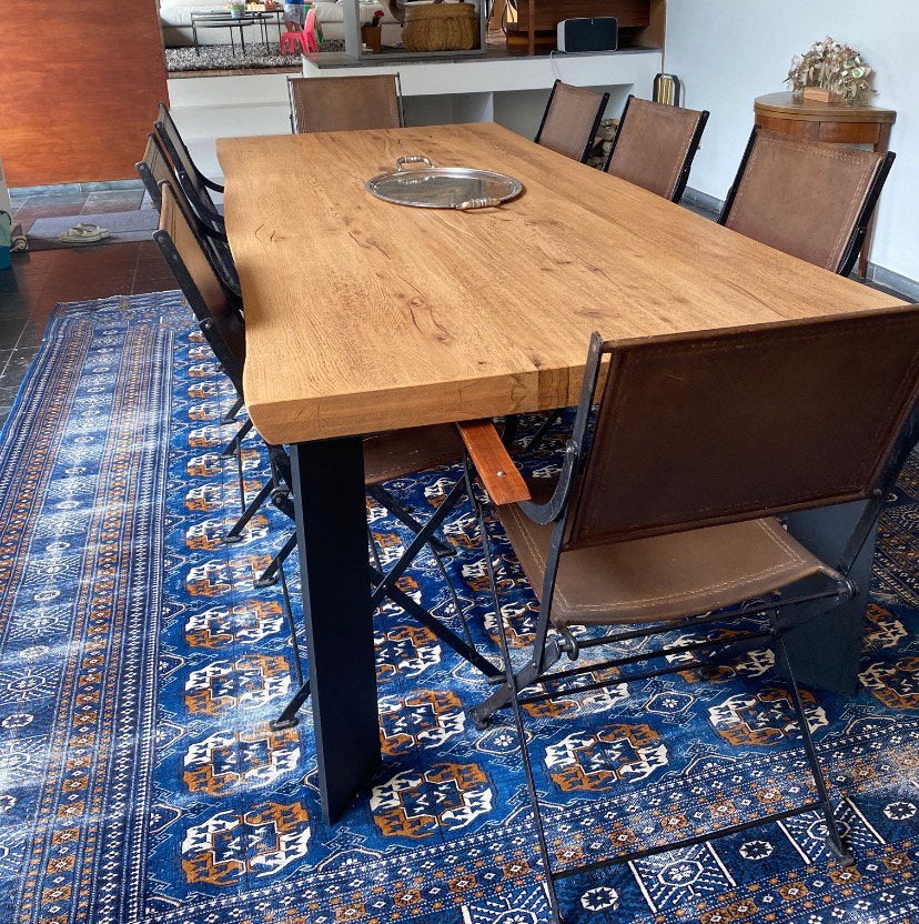 Rechthoekige houten tafel tot 10 personen, Ophalen, Zo goed als nieuw