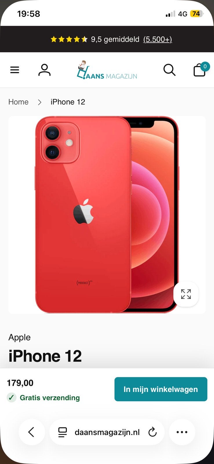 Iphoen 12, Ophalen of Verzenden, Zo goed als nieuw, IPhone 12