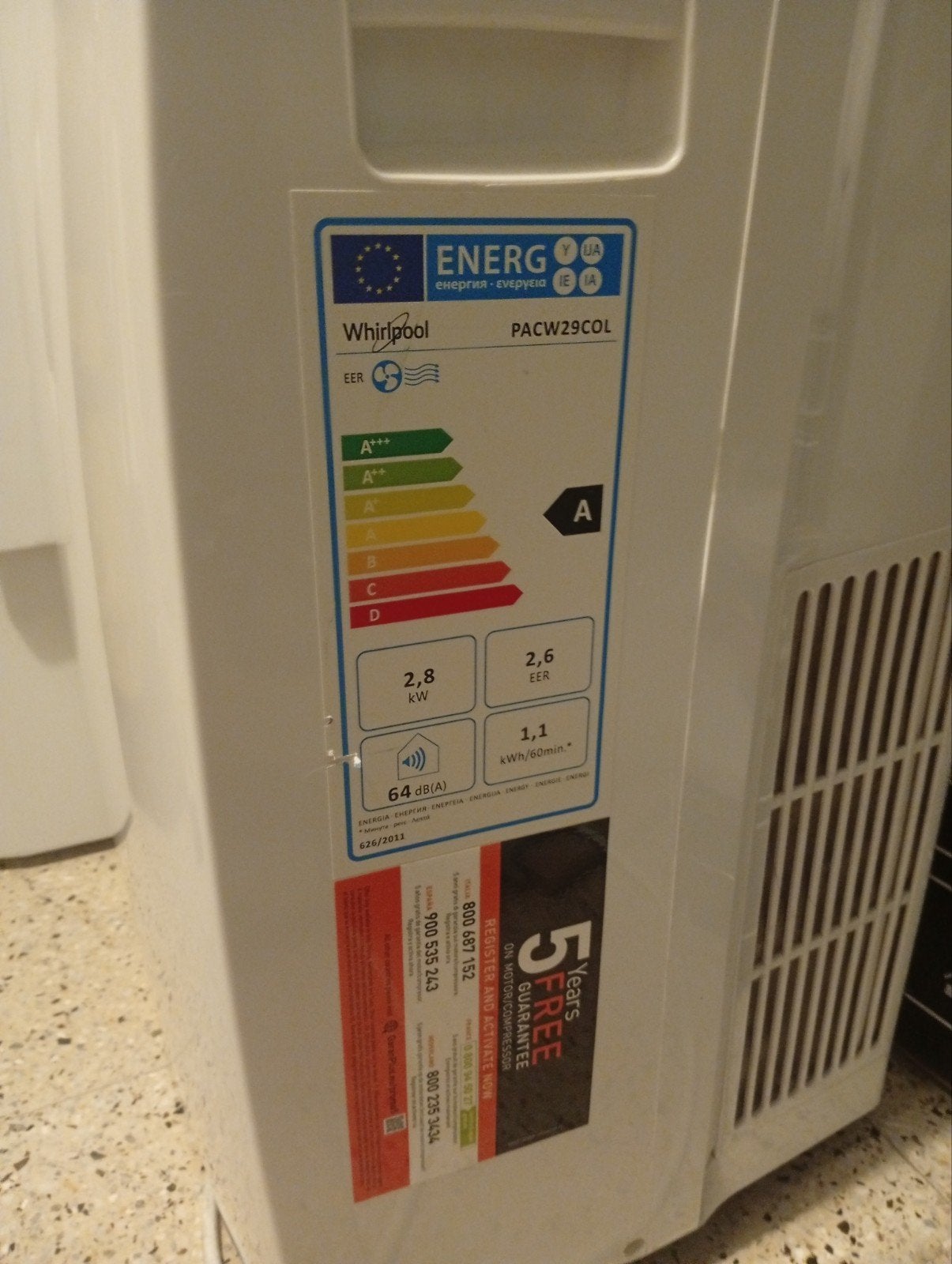 airco mobiel whirlpool, Ophalen, Zo goed als nieuw, Mobiele airco