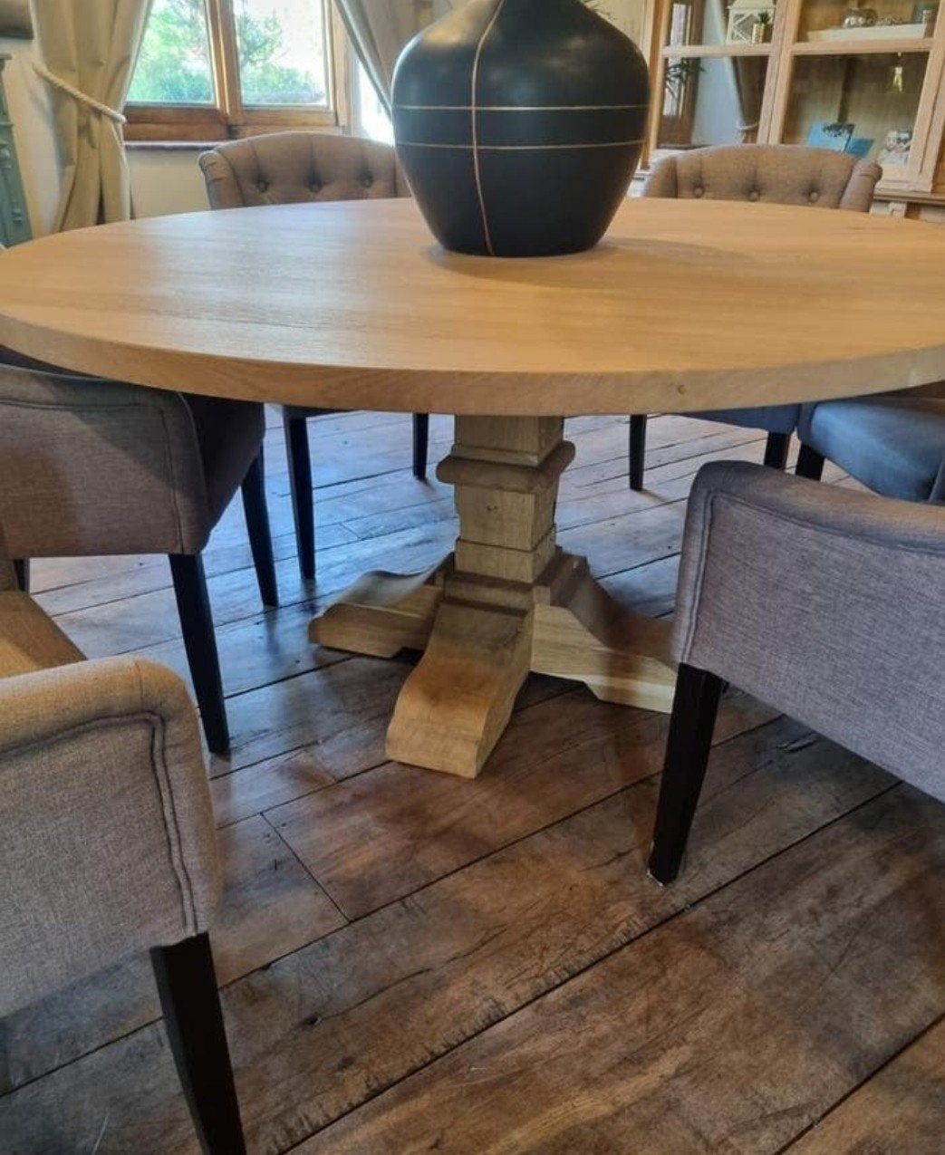 Eiken eettafel rond GRATIS LEVERING