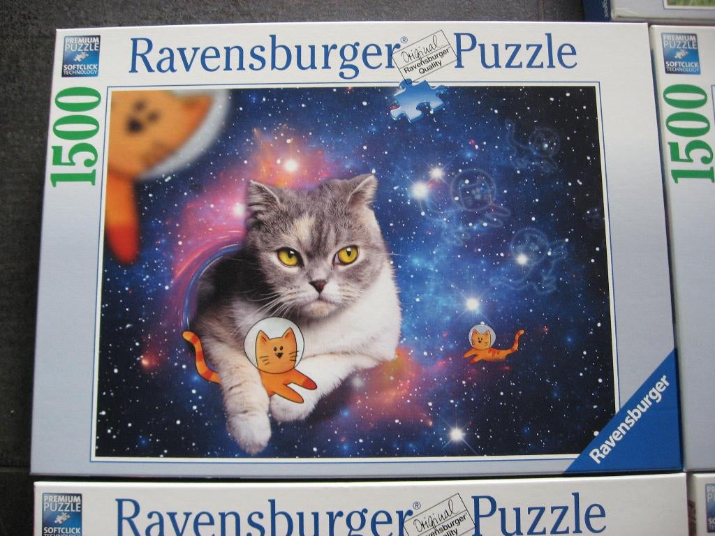 Ravensburger 1500 st Puzzel Katten in de ruimte, Hobby en Vrije tijd, Ophalen of Verzenden, 500 t/m 1500 stukjes, Nieuw, Legpuzzel