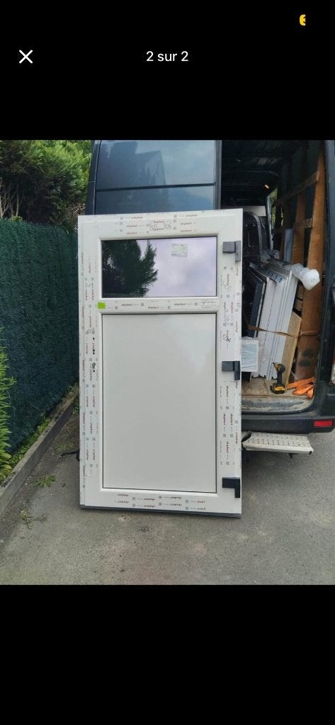 PVC DEUR WIT BINNEN/BUITEN BLAUW 1080 x 2170, Ophalen, Kunststof, Overige typen, Nieuw