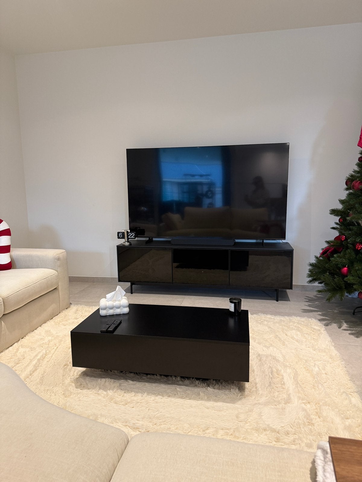 Zwarte tv meubel   MOET WEG!!, Ophalen, Gebruikt