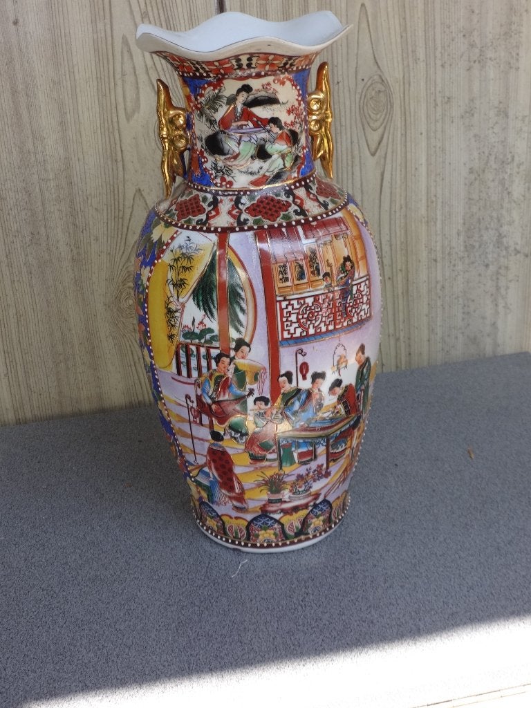 Chinese  vaas, Huis en Inrichting, Ophalen, Overige materialen, Meerkleurig, 35 cm