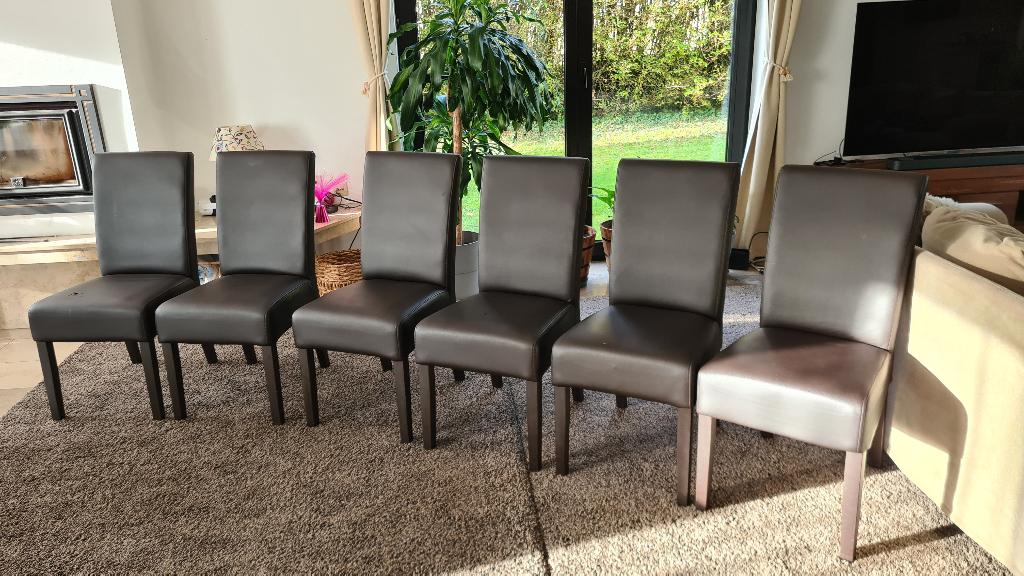 Set van 6 stoelen, Huis en Inrichting, Gebruikt, Bruin, Vijf, Zes of meer stoelen, Ophalen