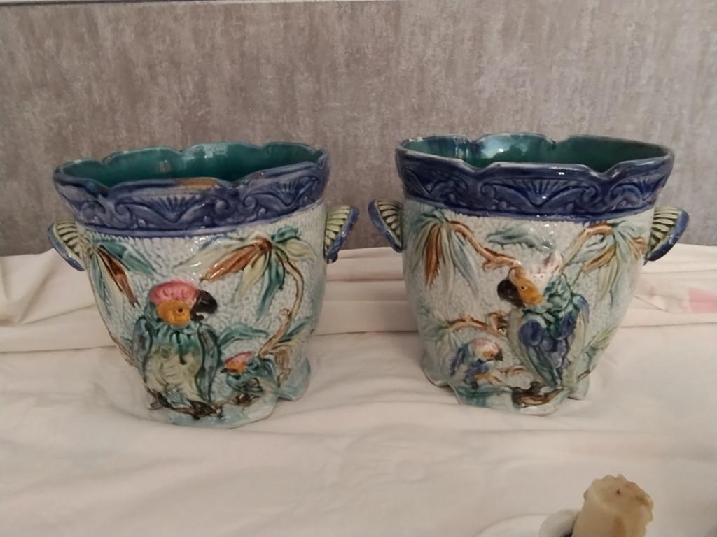 Antieke potten kandelaar leeuwtjes karaf met glaasjes, Tuin en Terras, Ophalen