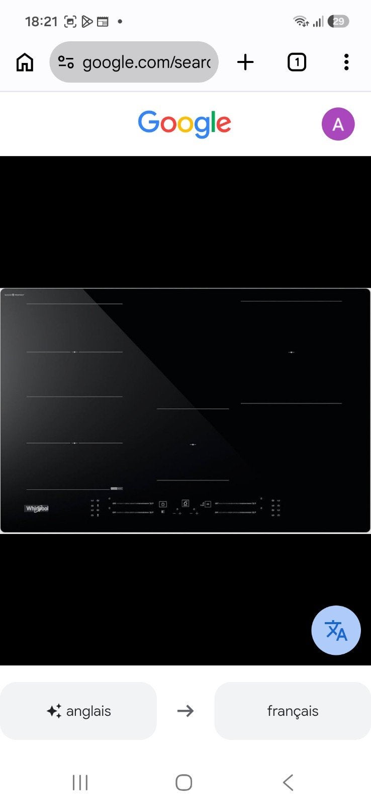 WHIRLPOOL WF S1577 CPNE inductiekookplaat, Elektronische apparatuur, Kookplaten, Ophalen, 4 kookzones, Zo goed als nieuw, Energieklasse A of zuiniger