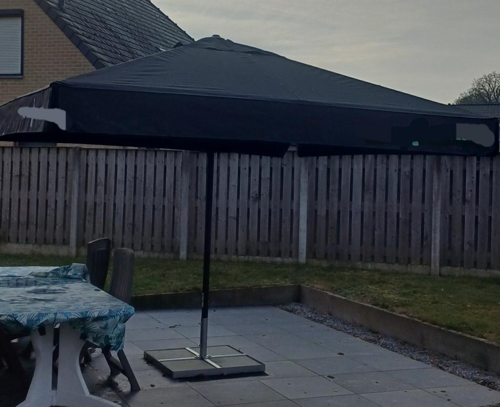 Parasol met voet 3m3m, Tuin en Terras, Ophalen
