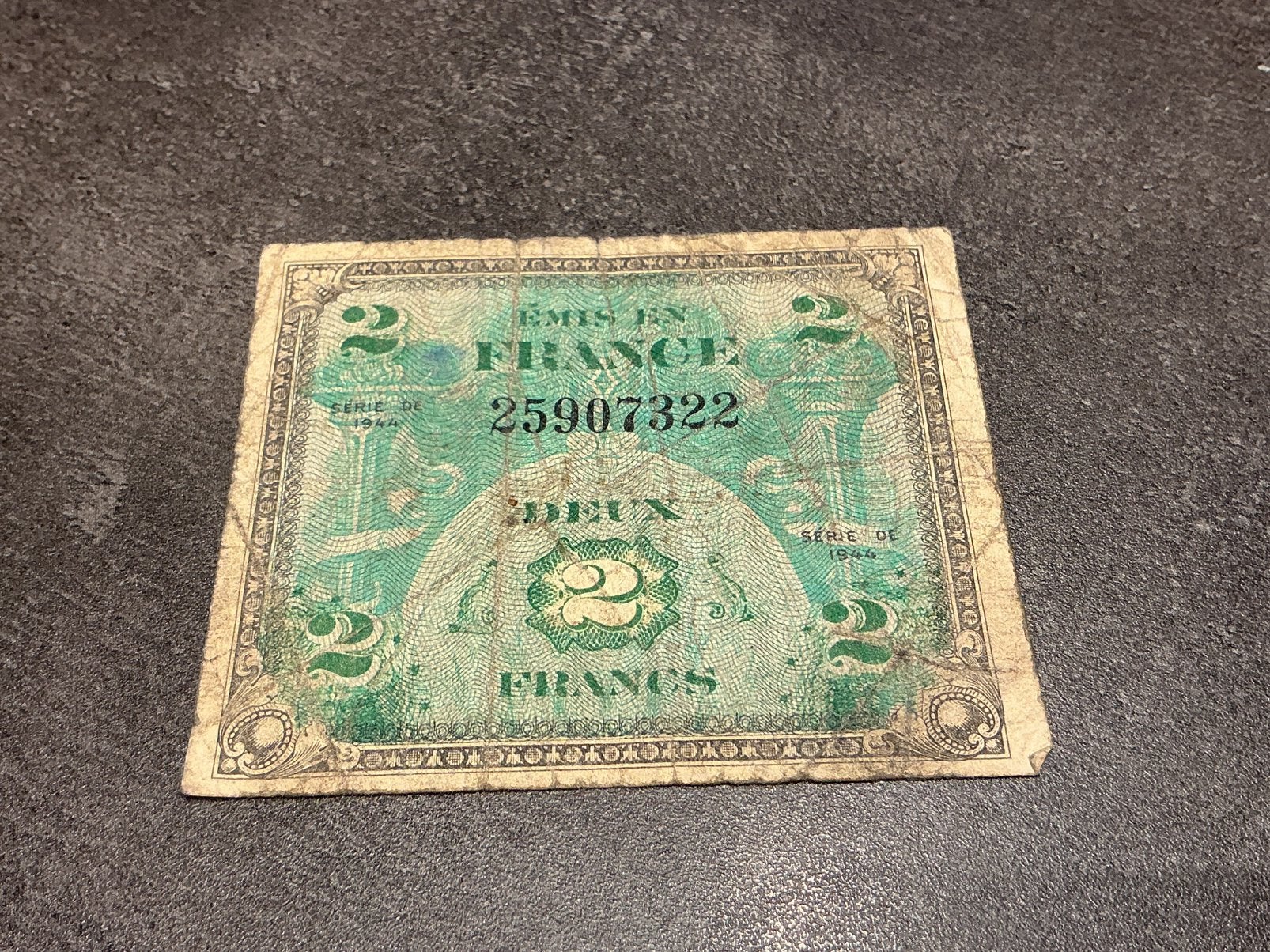 2 francs français 1944, Timbres & Monnaies, Enlèvement ou Envoi