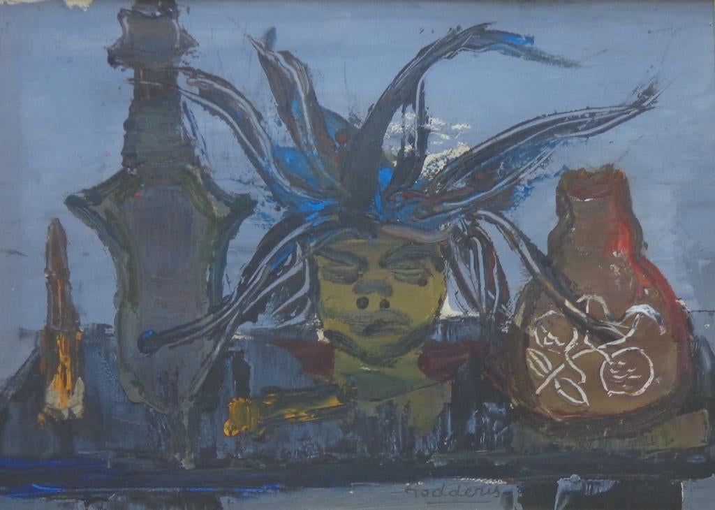 JACK GODDERIS / STILLEVEN / OLIEVERF KARTON / 48x58cm KADER, Antiquités & Art, Art | Peinture | Moderne, Enlèvement ou Envoi