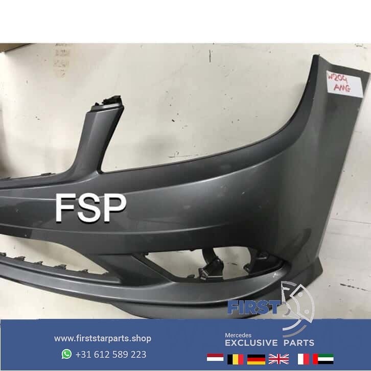 W204 AMG Voorbumper Mercedes C Klasse 2007-2011 grijs MB 204, Gebruikt, -, Voor, Ophalen of Verzenden