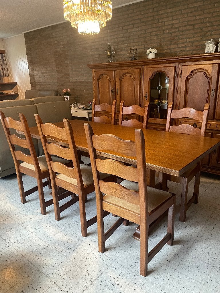 Volledige eetplaats, Ophalen, Gebruikt, Oud, 6 tot 8 stoelen