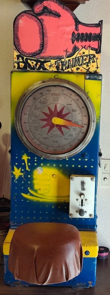 Oude kermis boks / slag krachtmeter, Verzamelen, Automaten | Overige, Ophalen, Gebruikt