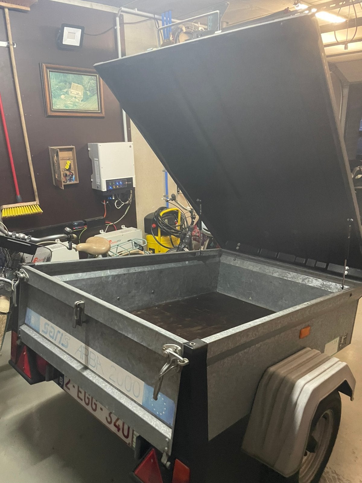Saris bagagewagen galvanisé met deksel, Enlèvement, Comme neuf