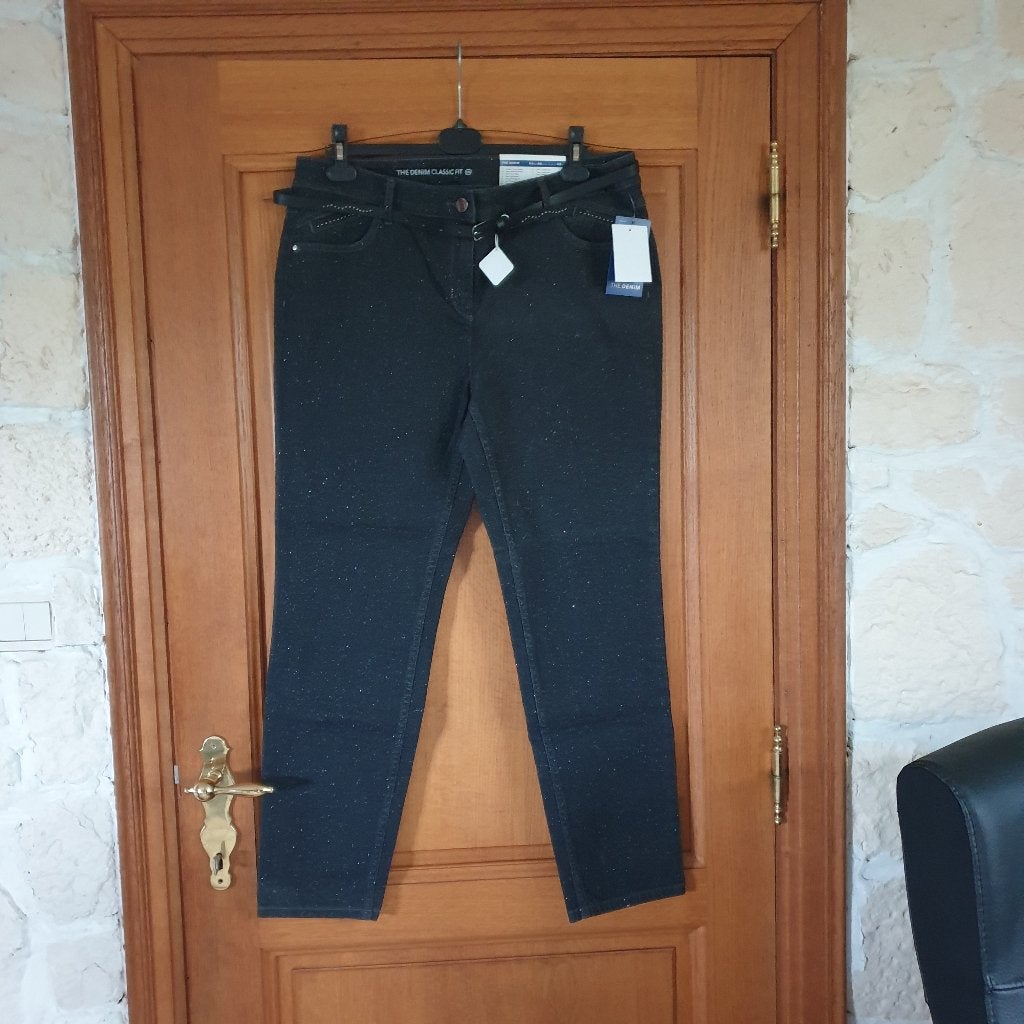 Jeans noir pailleté neuf T46 ou 48, Kleding | Dames, Ophalen, Nieuw, Zwart