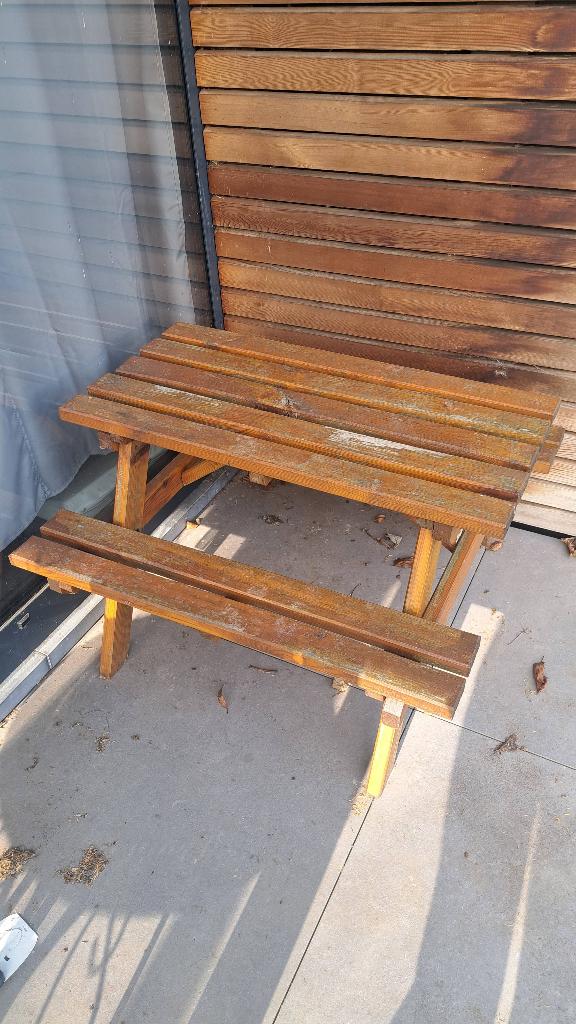 Tuintafel voor kinderen, Tuin en Terras, Ophalen, Gebruikt, Rechthoekig, Hout