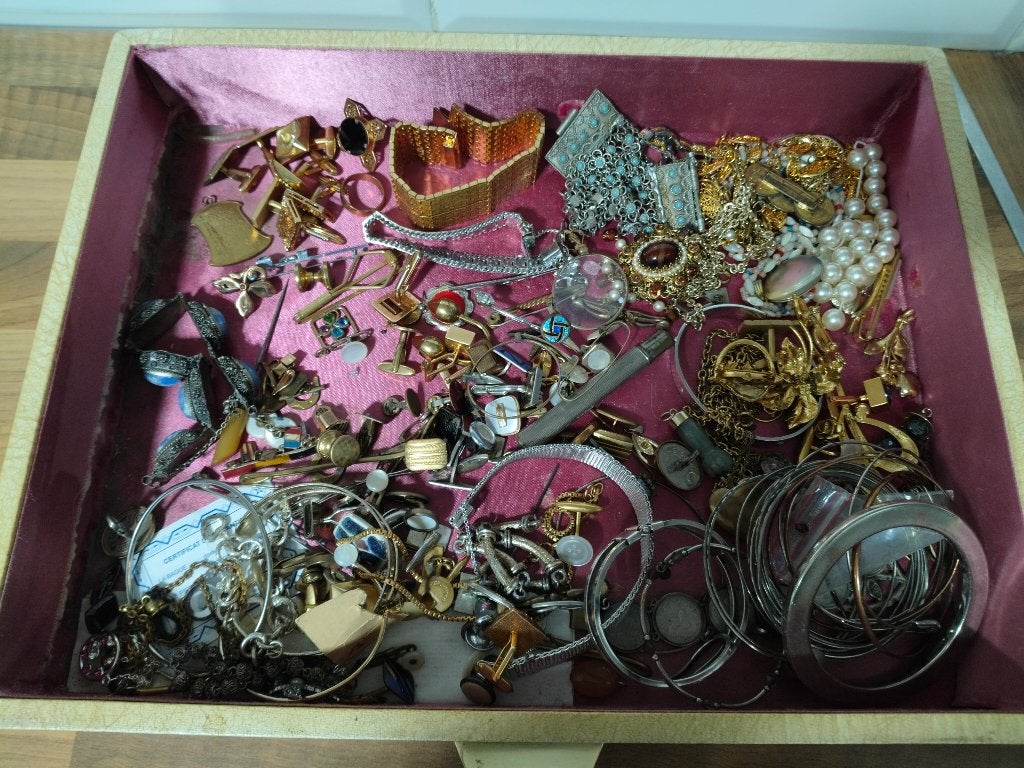 Lot de bijoux anciens, Bijoux, Sacs & Beauté, Bijoux anciens, Enlèvement ou Envoi, Or, Broche, Avec pierre précieuse