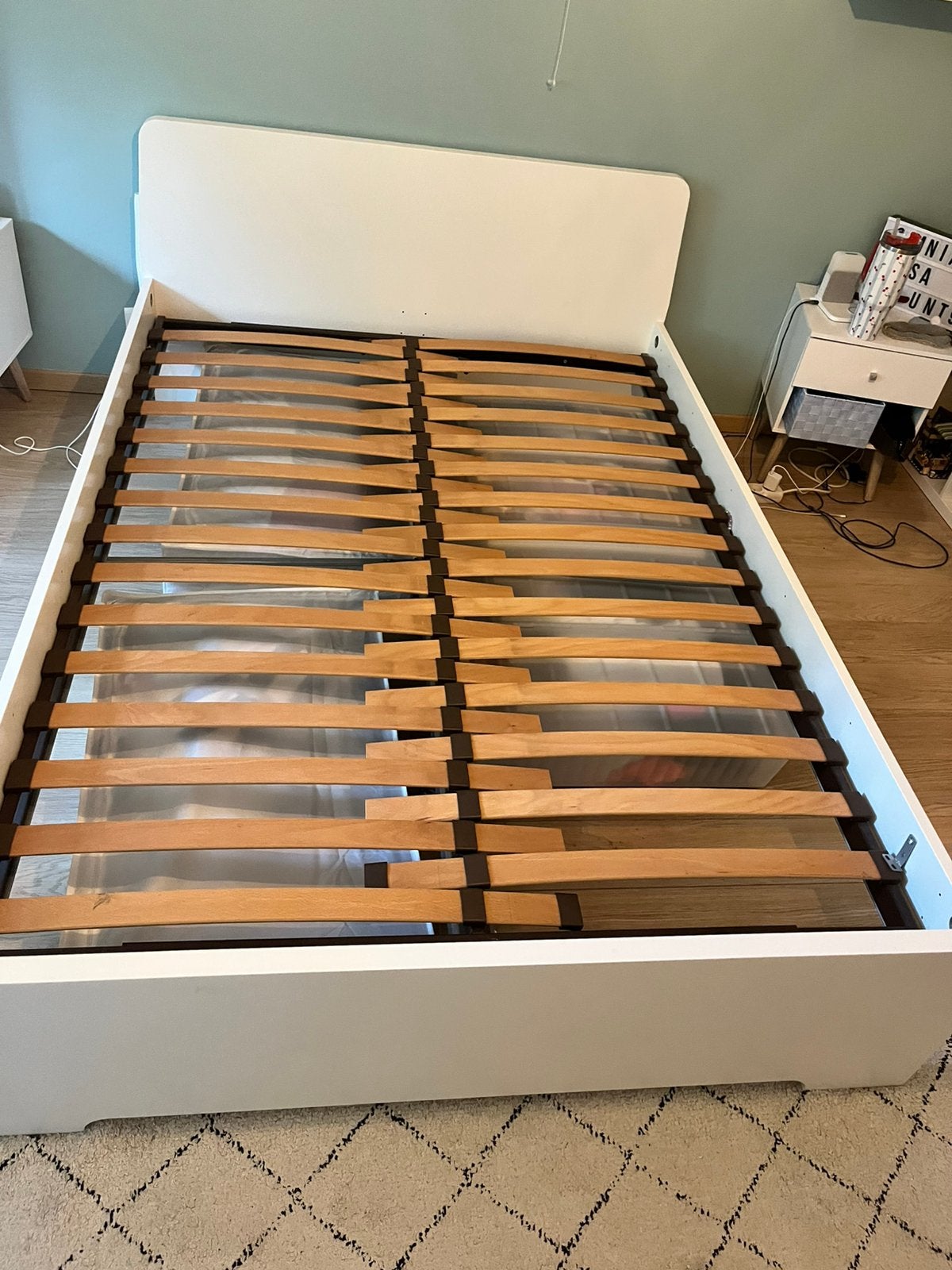IKEA bed van 140 cm, Ophalen, Zo goed als nieuw, Wit, 140 cm