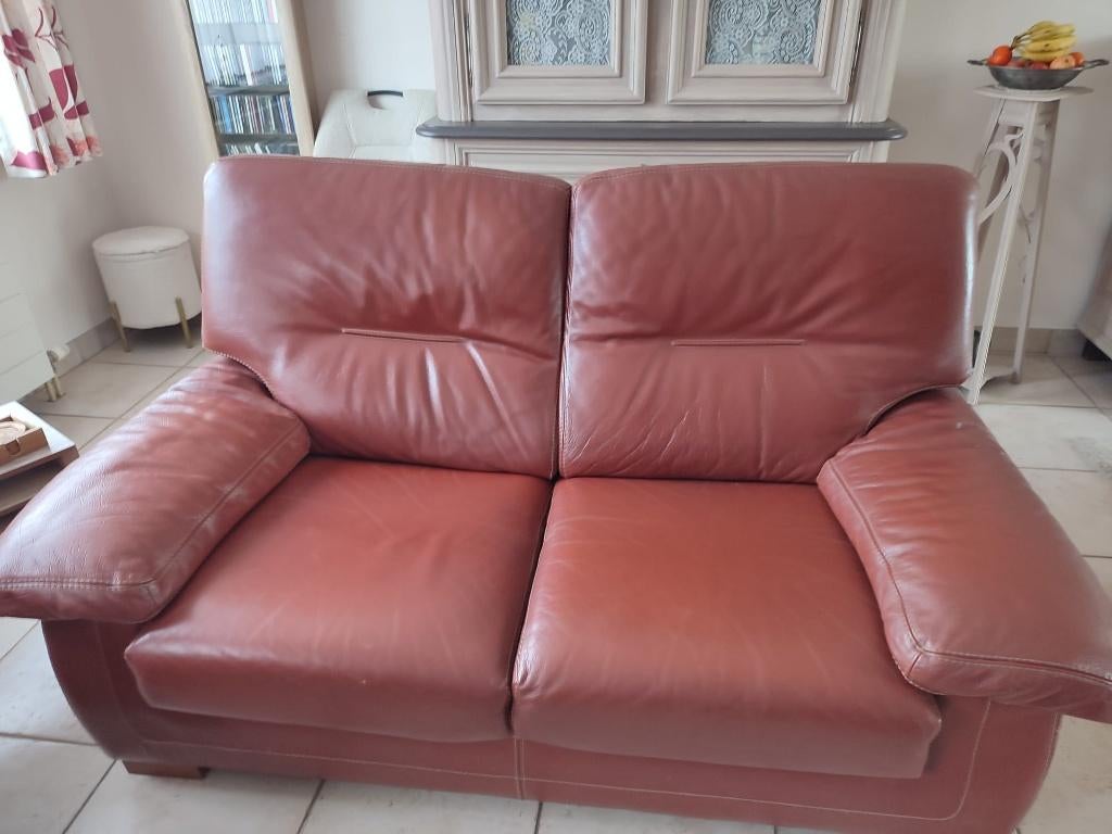 canapés bordeau, 75 à 100 cm, 125 cm ou plus, Enlèvement, Utilisé