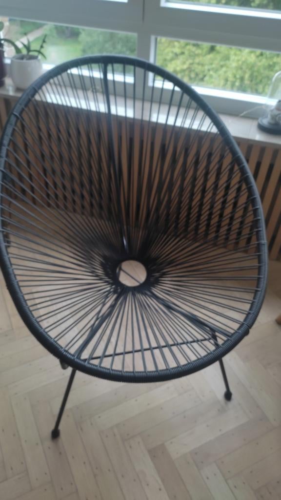 Lot de 2 chaises Acapulco noires, Tuin en Terras, Tuinstoelen, Stapelbaar