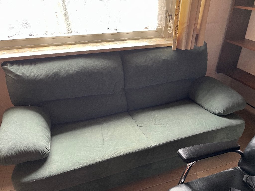 Groene divan, Maison & Meubles, Trois personnes, Banc droit, Enlèvement, Utilisé