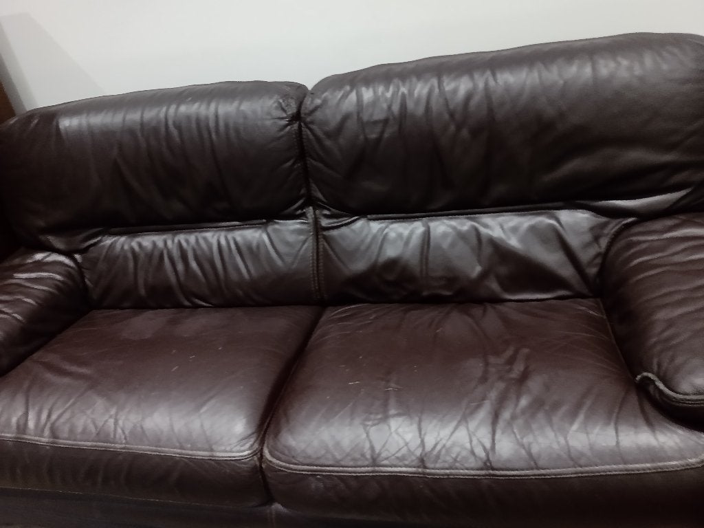 Lederen sofa 2-zit en 3-zit, Ophalen, Gebruikt