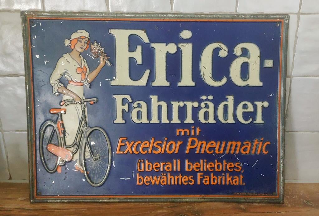 Erica fietsen Duits reclame bord, Ophalen