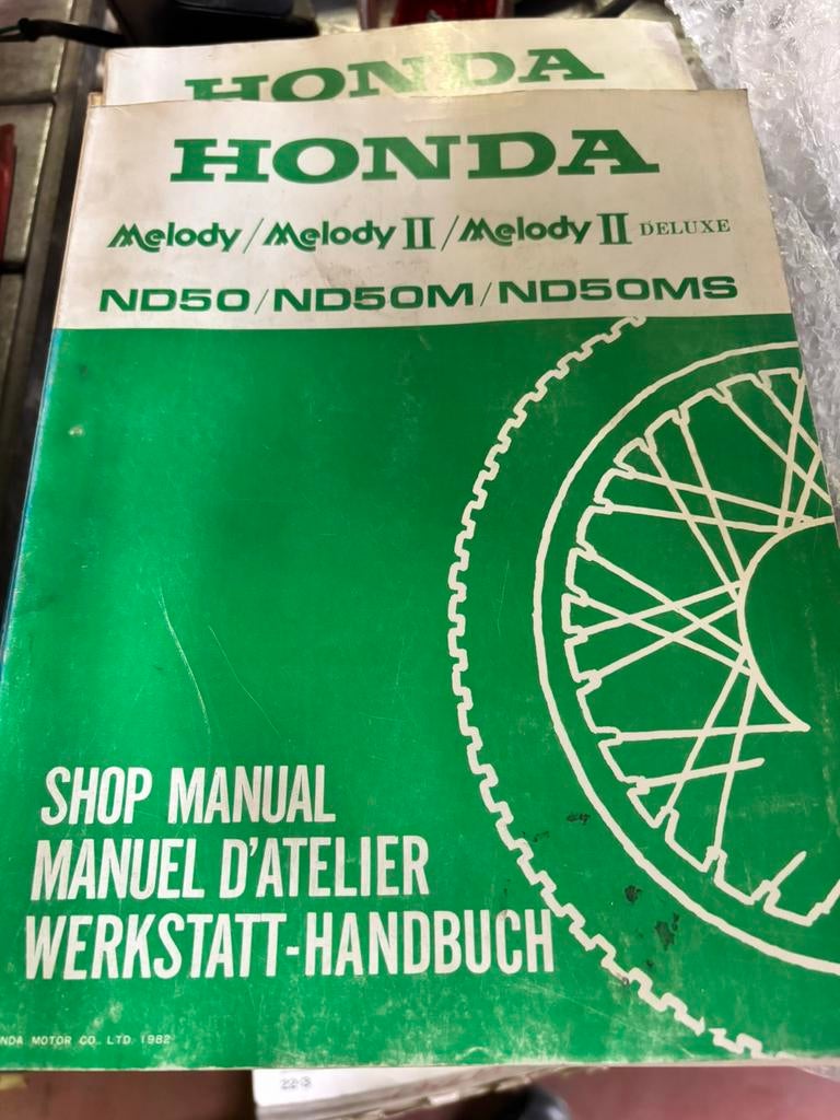 Werkplaatshandboek Honda Melody 50, 80, Motoren, Handleidingen en Instructieboekjes, Ophalen of Verzenden, Honda