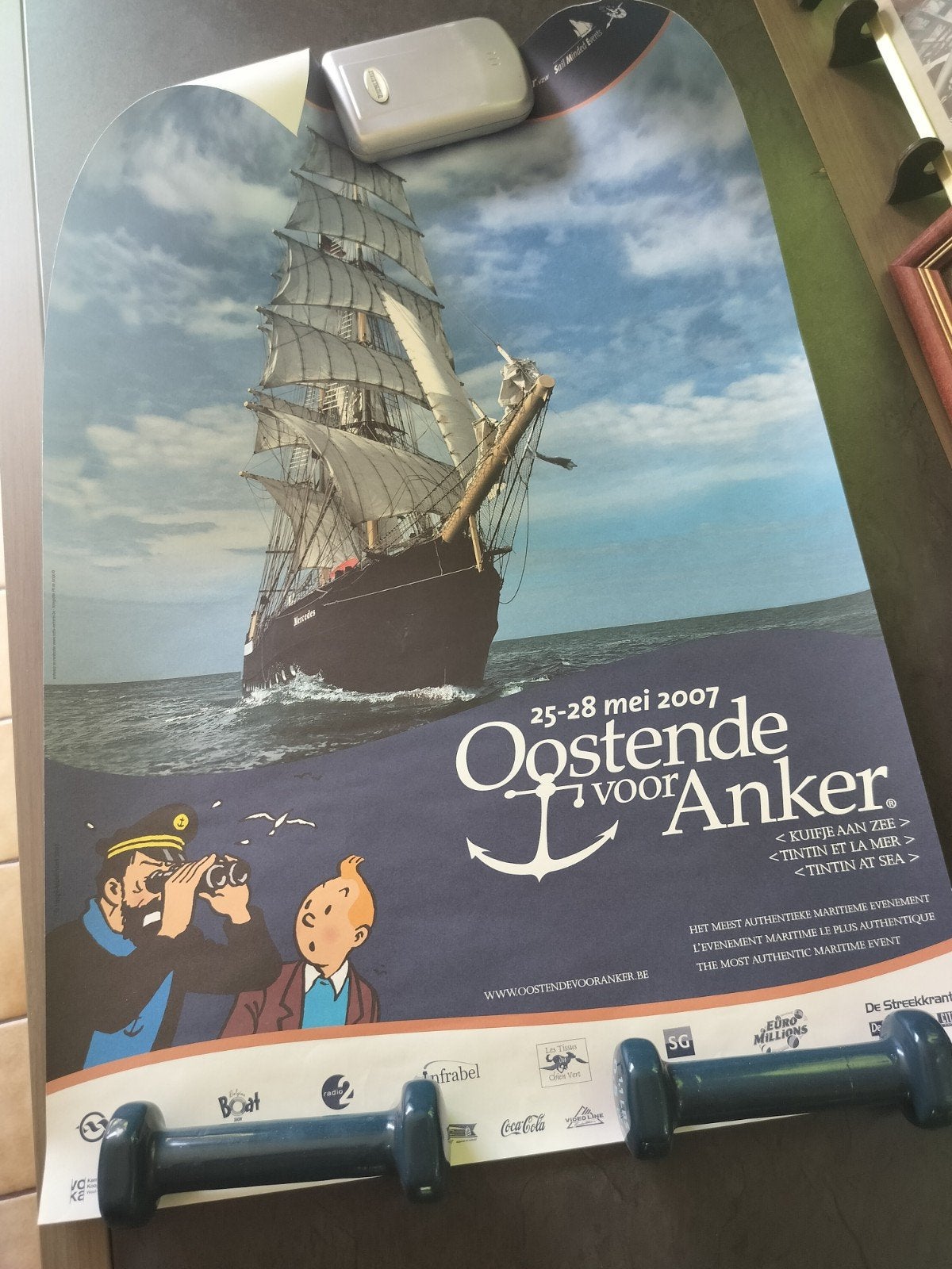 Affiche d'Ostende pour présentateur 2007 Tintin, Hobby & Loisirs créatifs, Modélisme | Bateaux & Navires, Enlèvement ou Envoi