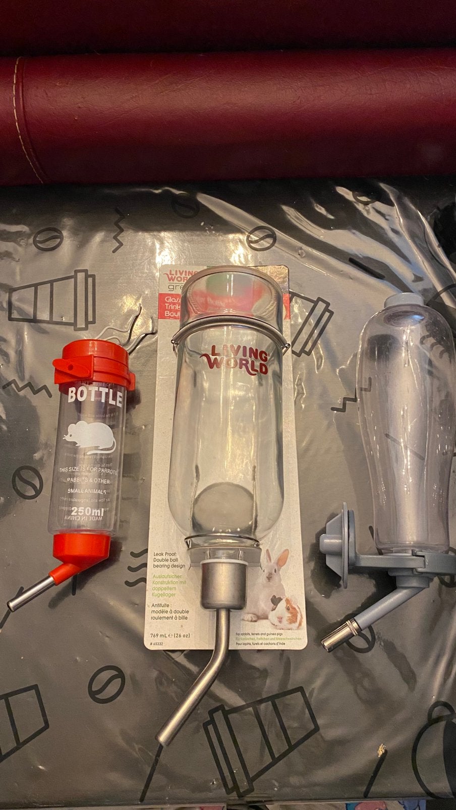 Lot de 3 biberons pour cage à rongeurs - lapins hamster etc, Enlèvement, Utilisé