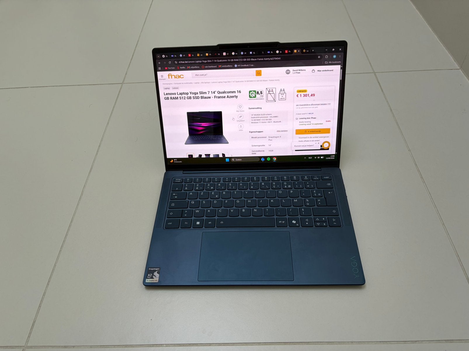 Lenovo Yoga Slim 7x, Enlèvement ou Envoi, 14 pouces, Avec écran tactile, Comme neuf