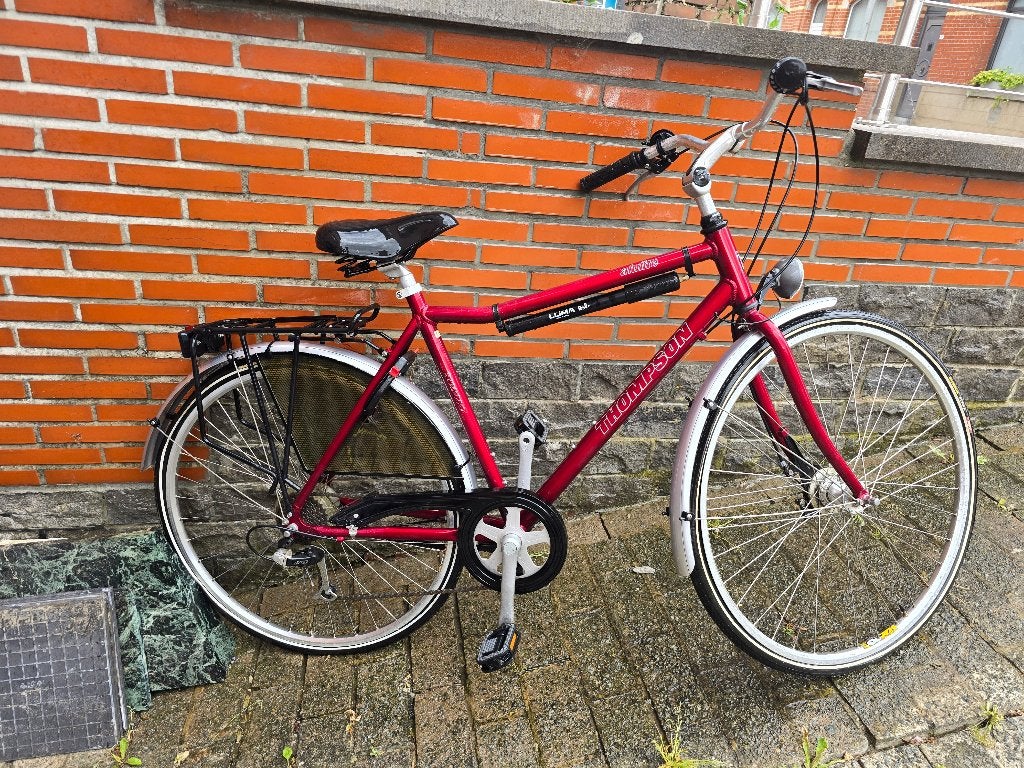 Rode Thompson Sirocco stadsfiets - Goede staat, Fietsen en Brommers, Gebruikt, Velgrem, Versnellingen, 53 tot 57 cm