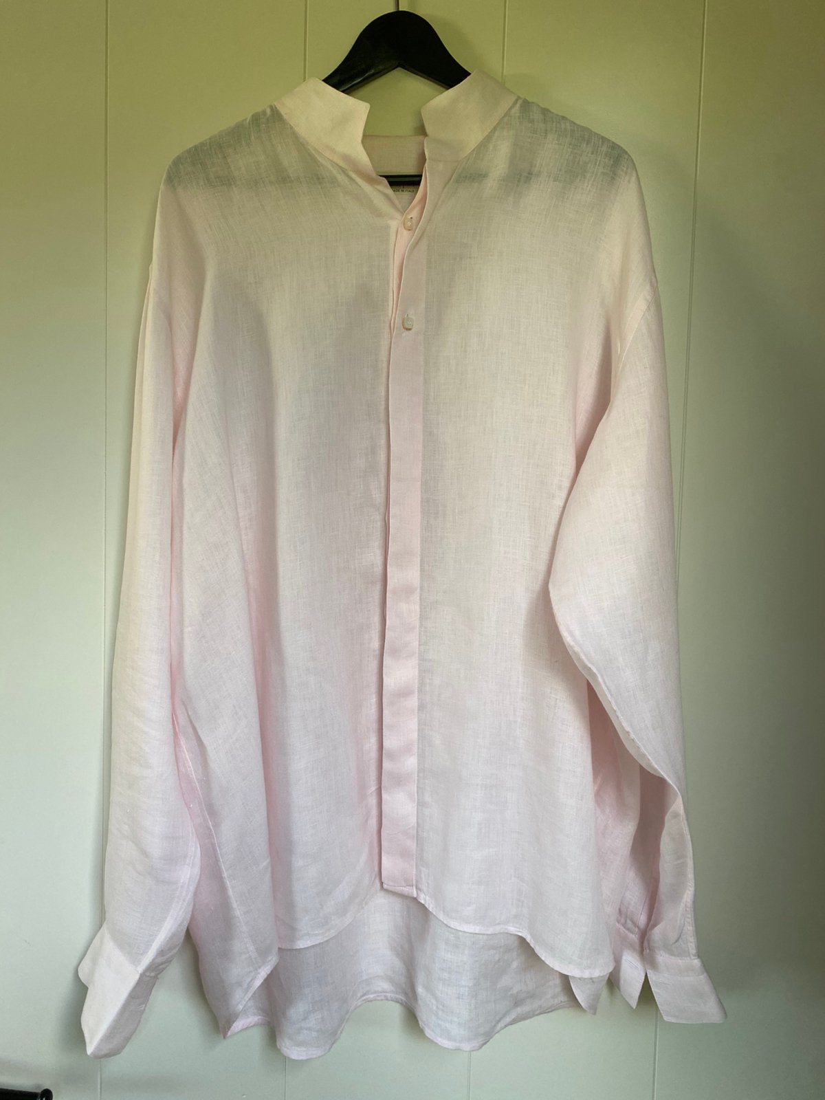 Linnen herenhemd 100% Capri, Ophalen of Verzenden, Zo goed als nieuw, Roze, Overige halswijdtes